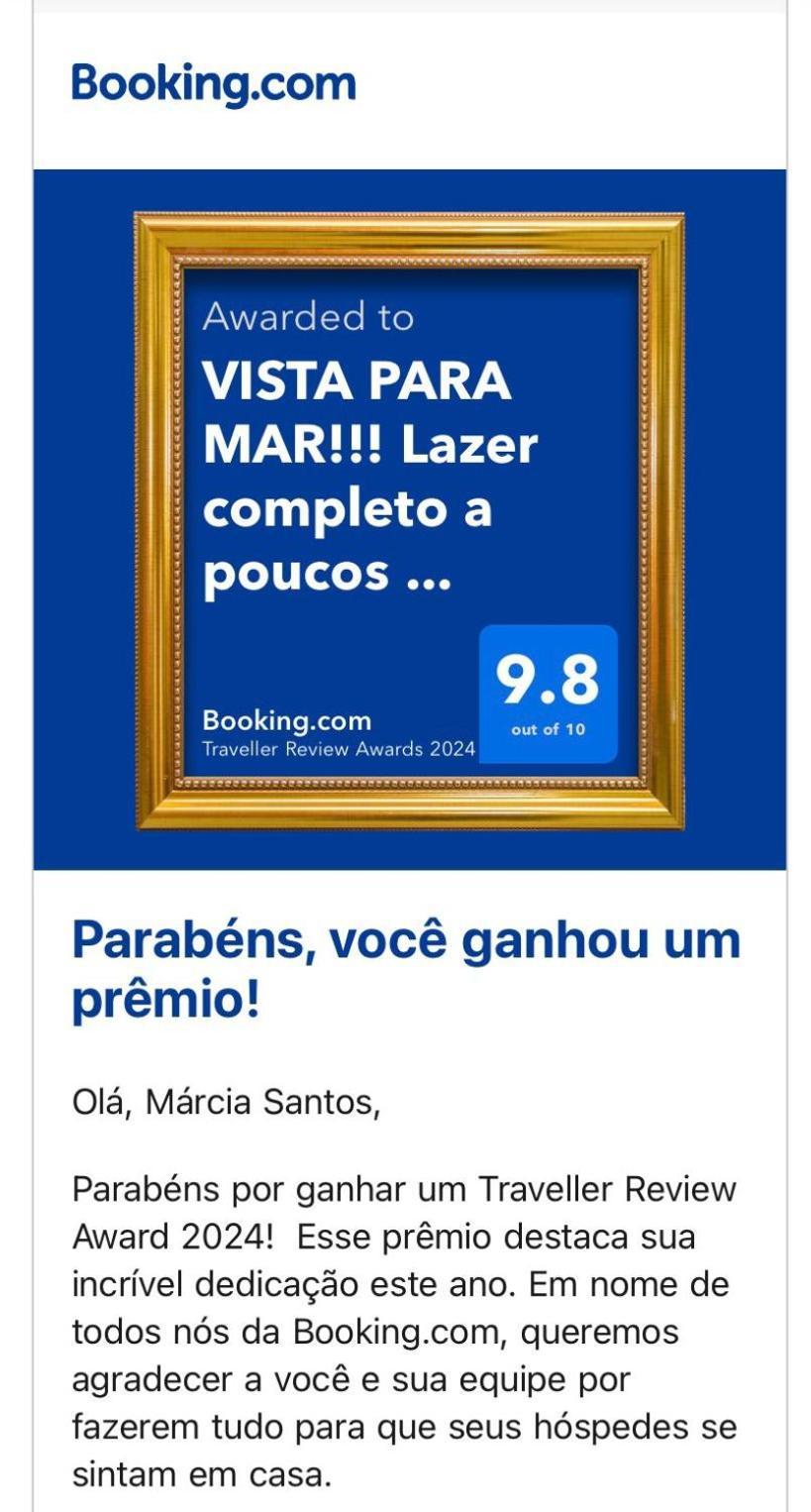 Vista Para Mar!!! Lazer Completo A Poucos Passos Da Praia 과루자 외부 사진